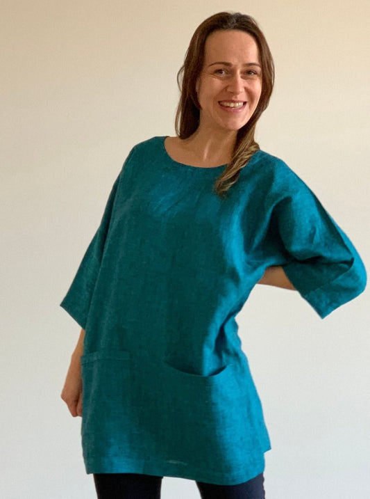 Classic Linen Tunic Front View